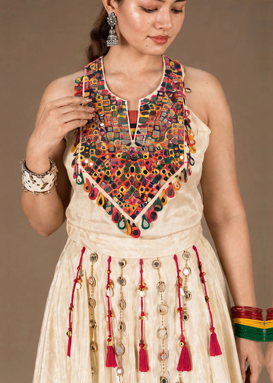 Ivory Mirror Lehenga Set