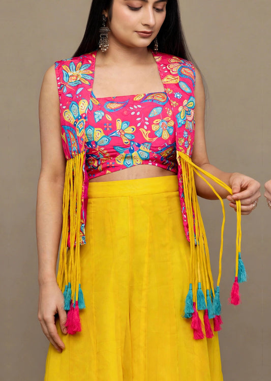 Mustard & Pink Lehenga