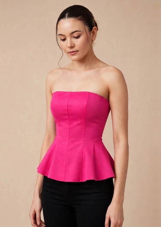 Midnight Rosé Peplum Top