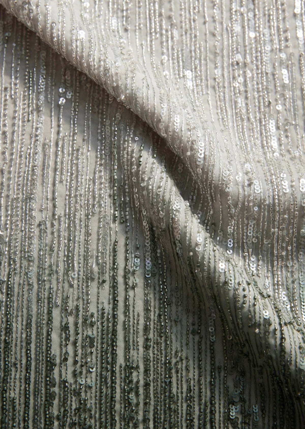 Silver Grey Ombré Sequin Halter Neck Cut-Out Maxi Dress