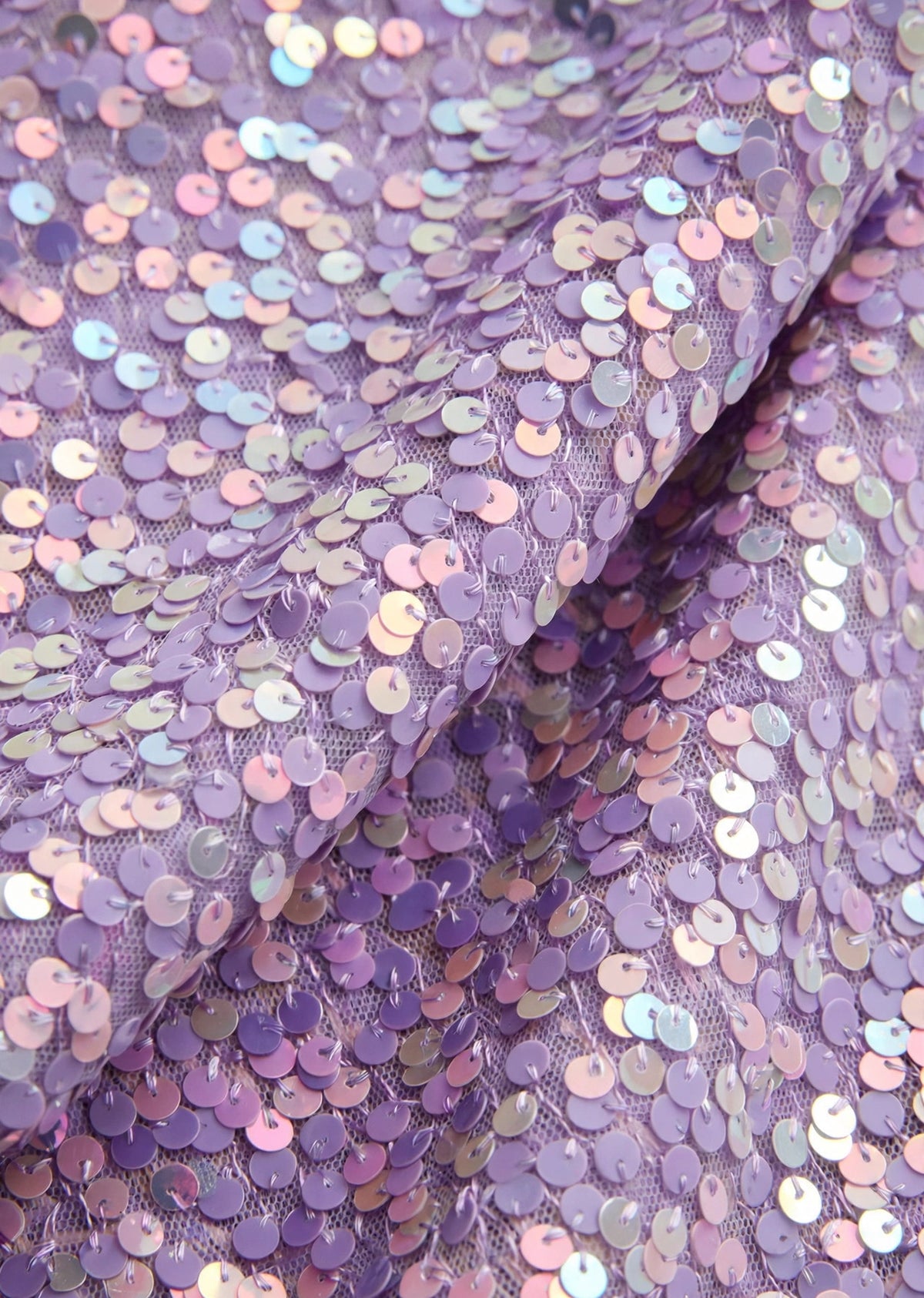 Lavender Sequin Square Neck Spaghetti Strap Mini Dress