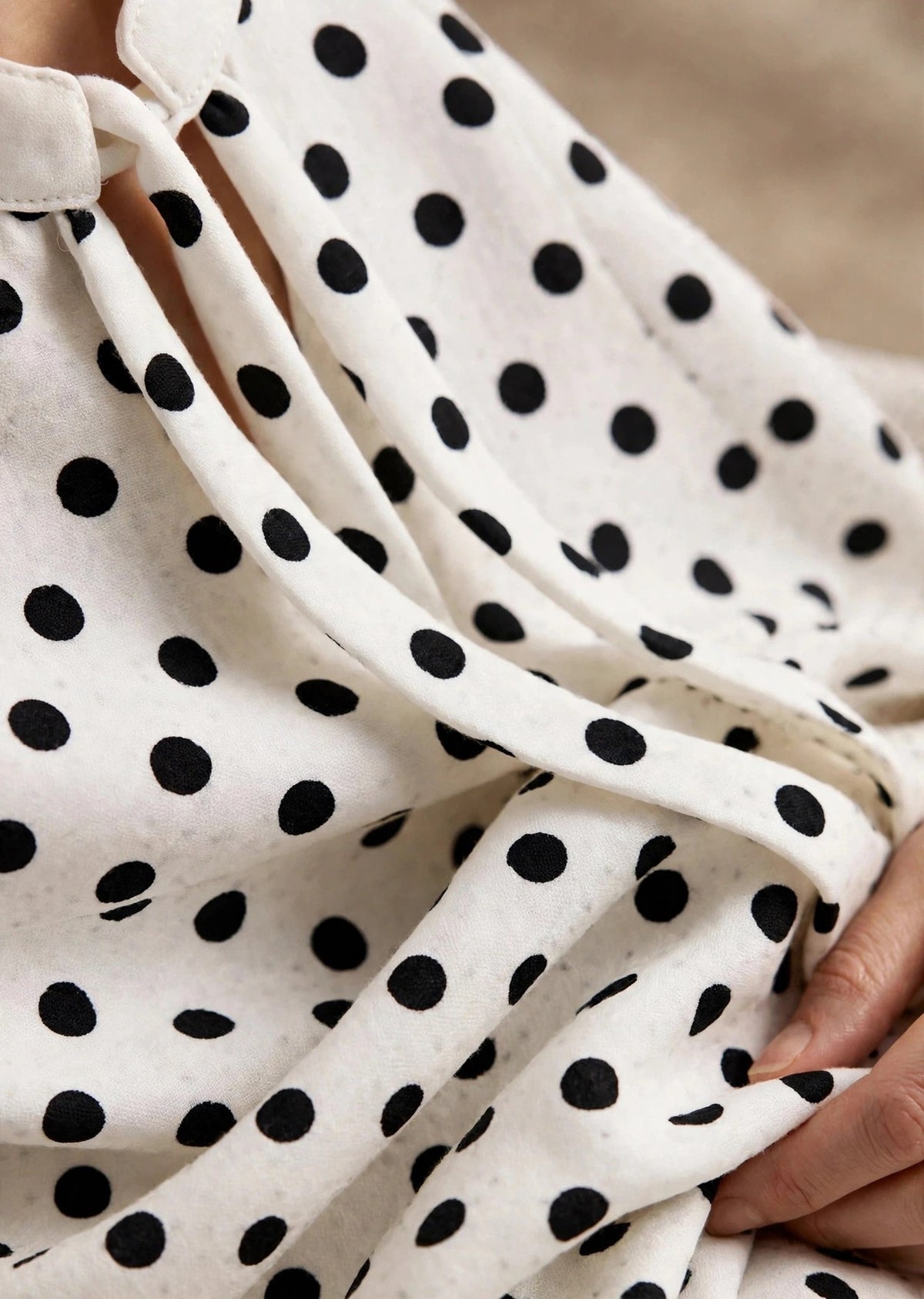Black & White Polka Dot Square Neck Mini Dress