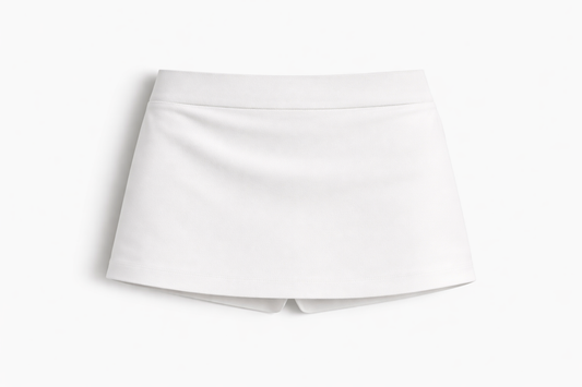 Women Bodycon Mini Skorts - White