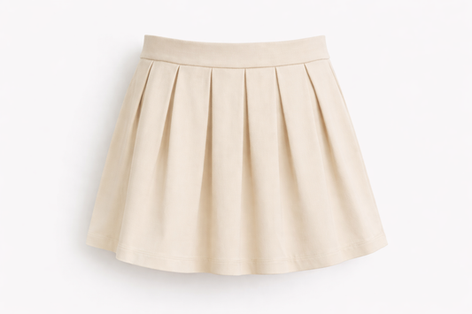 Women Beige Pleated Skirt