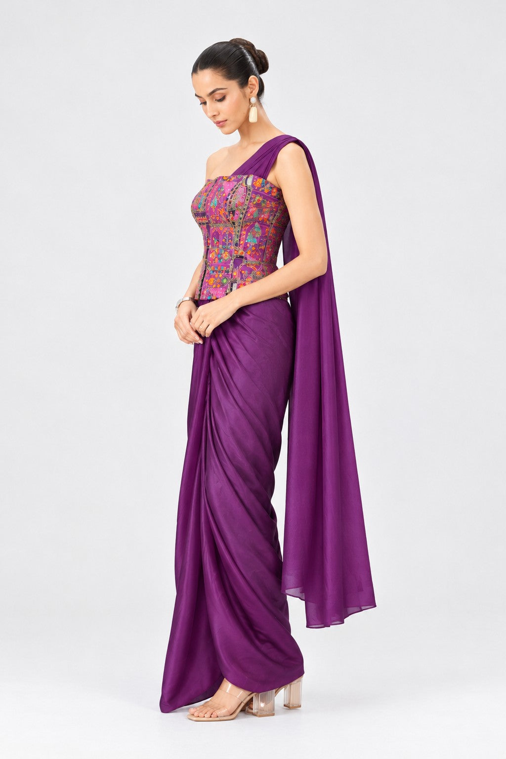 Plum Mosaic Drape Set