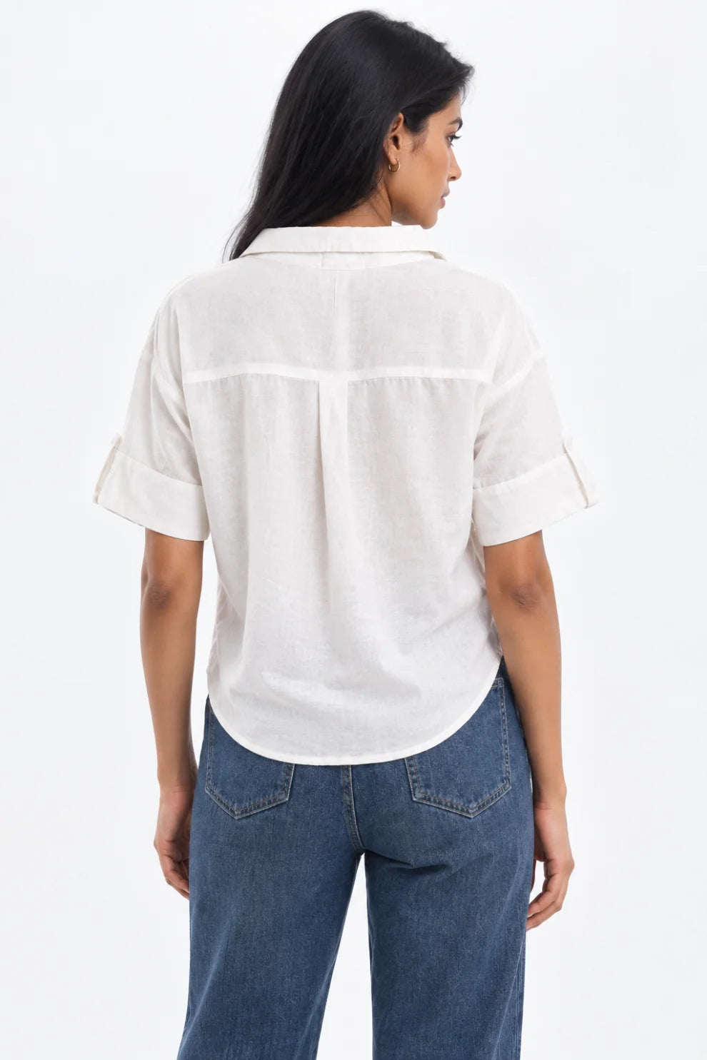 Linen Short Sleeve Shirt White