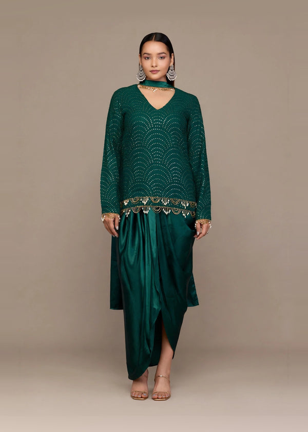 Emerald Sequin Kurta Set
