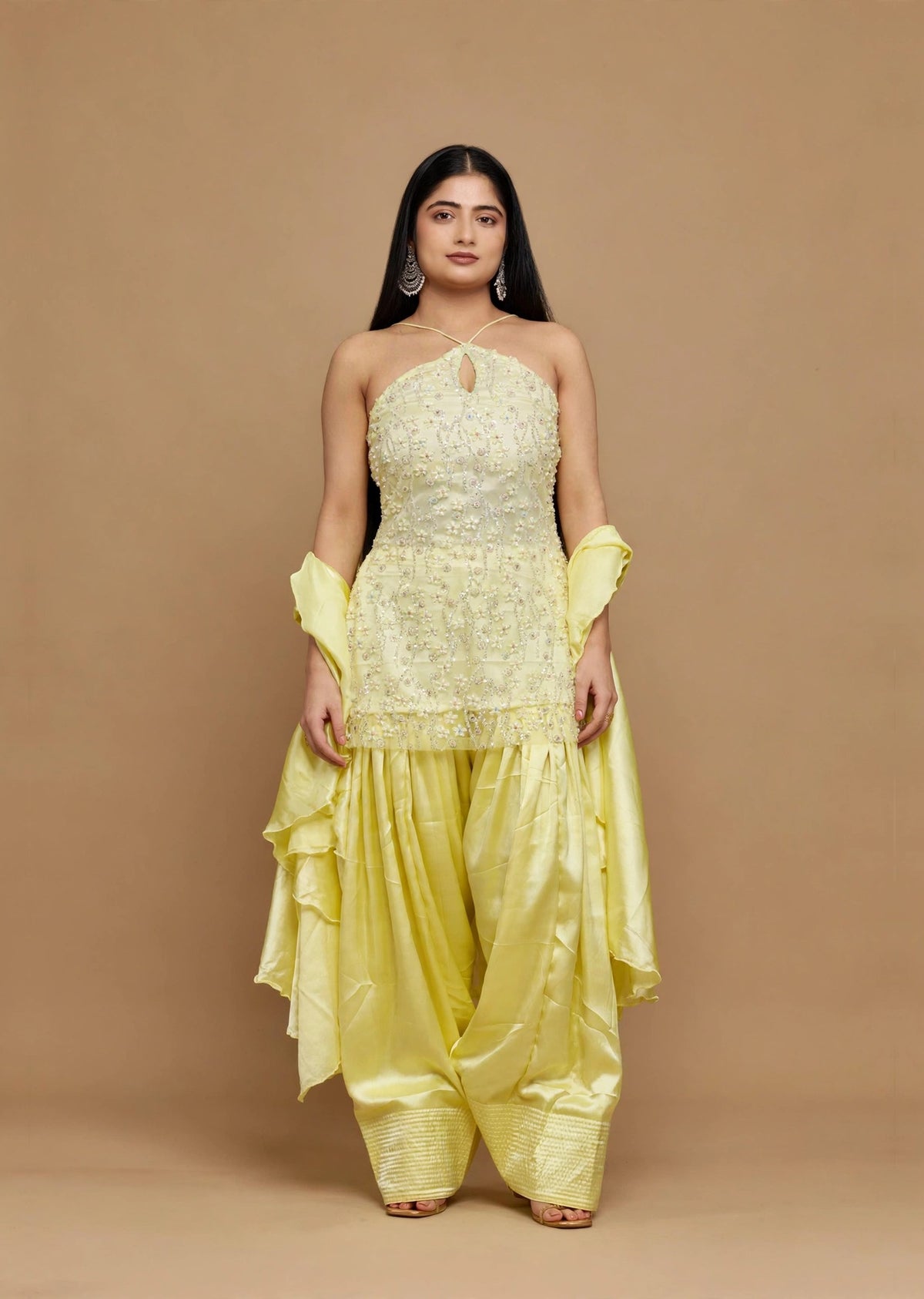 Butter Yellow Halter Set