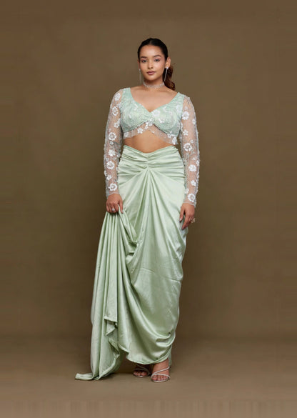 Mint Sequin Drape Set