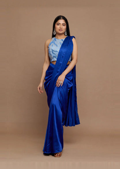 Royal Blue Draped Saree