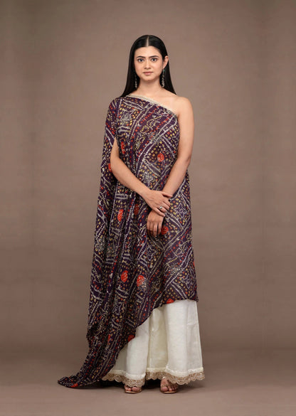 Navy Bandhani Set
