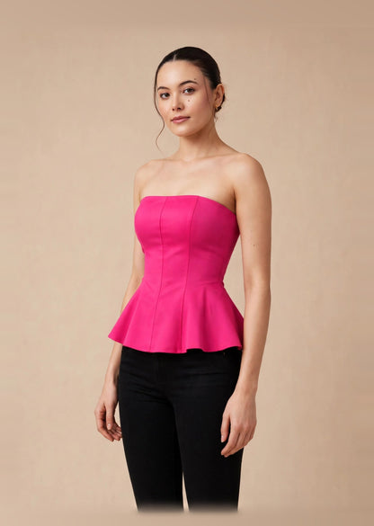 Midnight Rosé Peplum Top