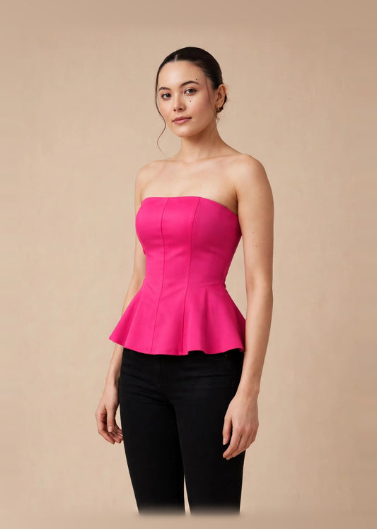 Midnight Rosé Peplum Top
