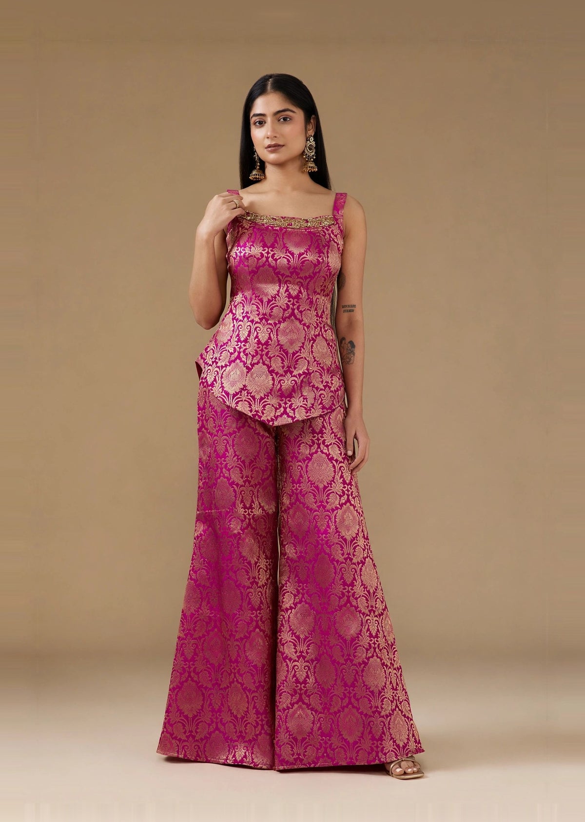 Rani Pink Brocade Co-ord