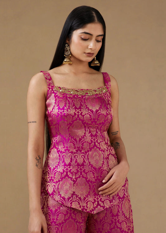 Rani Pink Brocade Co-ord