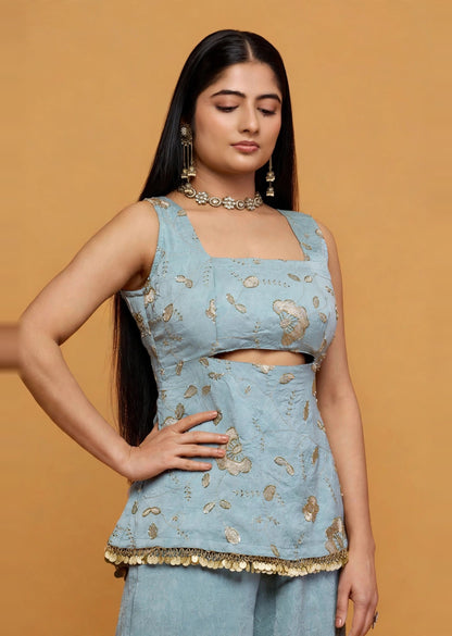 Dusty Blue Kurti Set