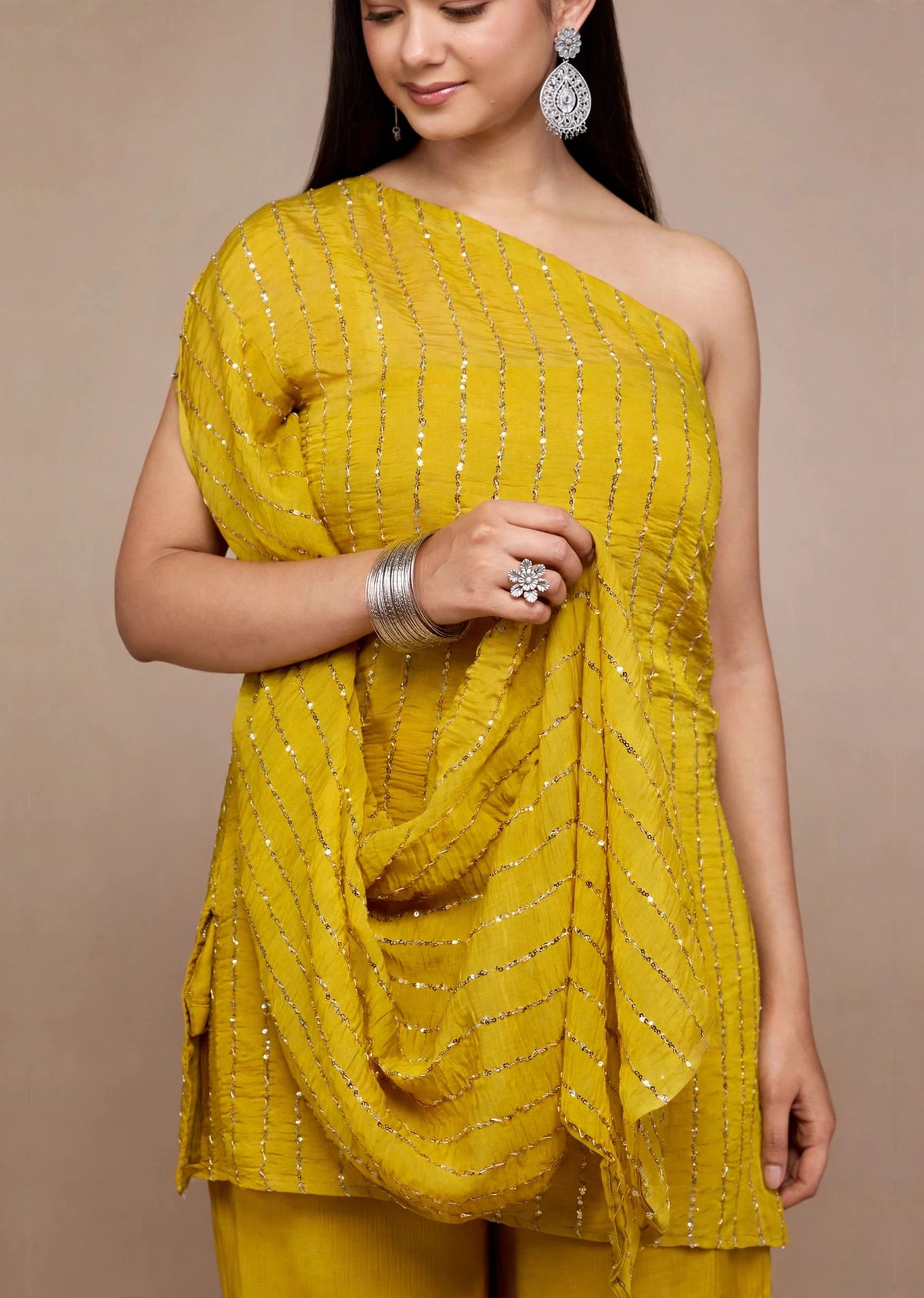 Mustard Sequin Set
