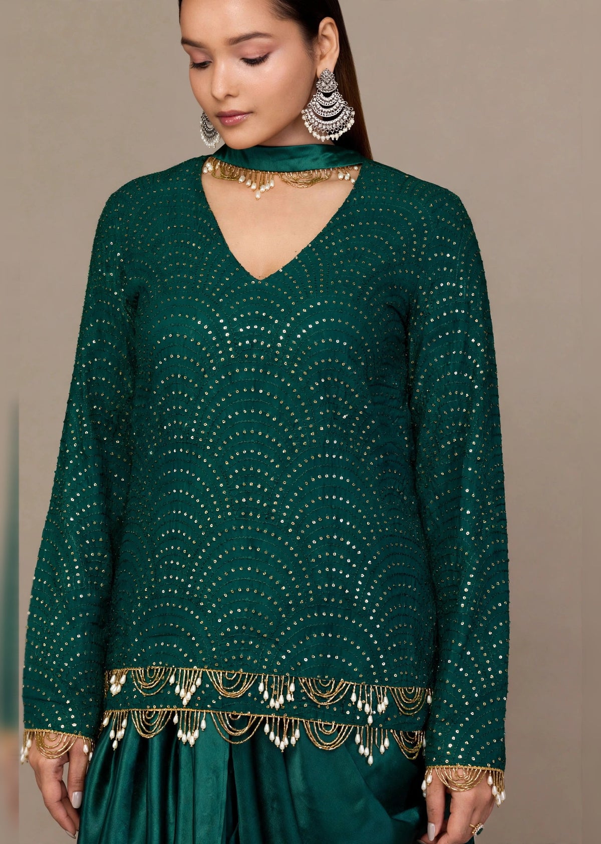 Emerald Sequin Kurta Set