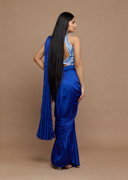 Royal Blue Draped Saree