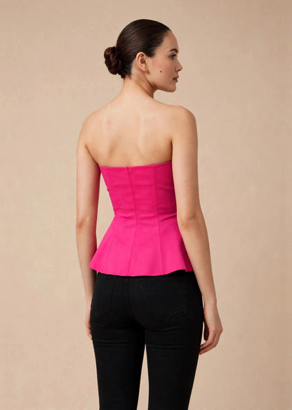 Midnight Rosé Peplum Top