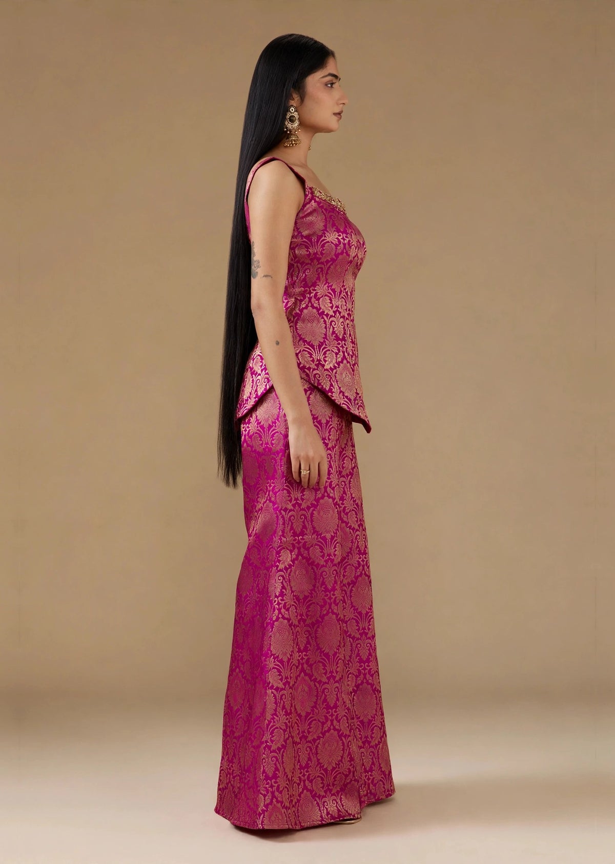 Rani Pink Brocade Co-ord