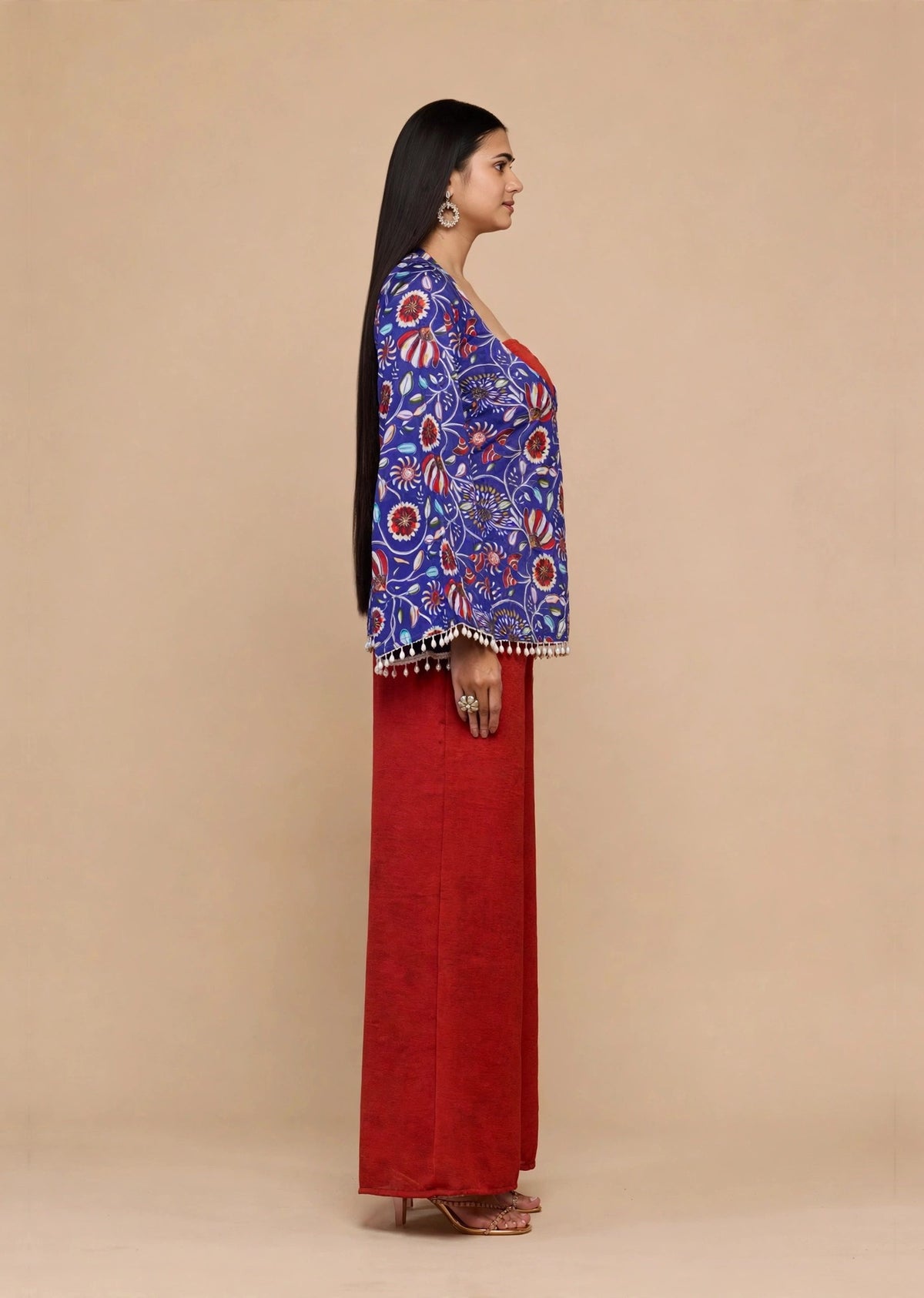 Blue Floral Kurti Set
