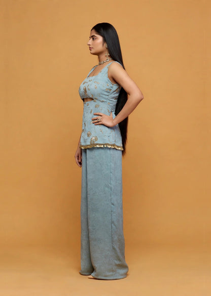 Dusty Blue Kurti Set