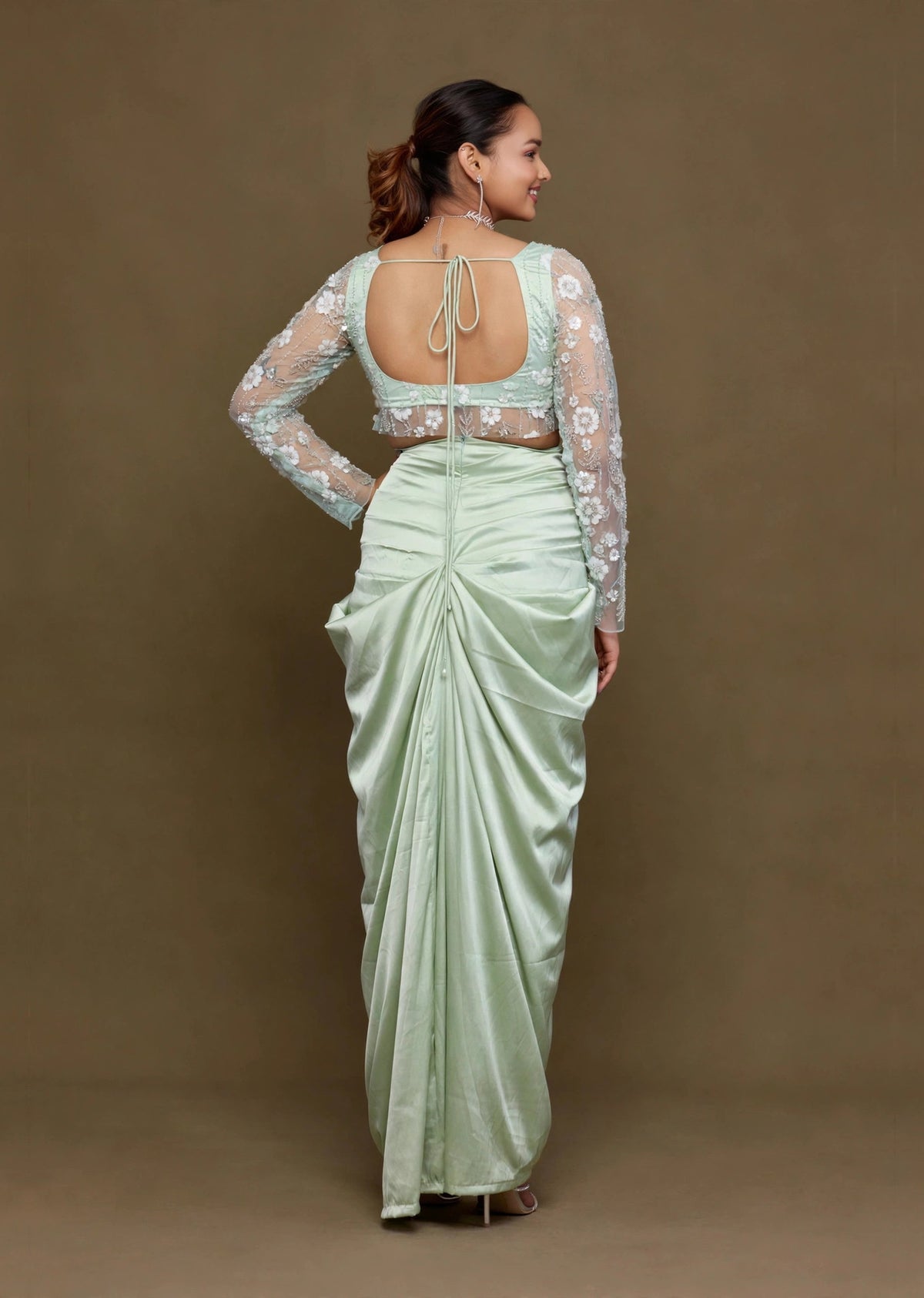 Mint Sequin Drape Set