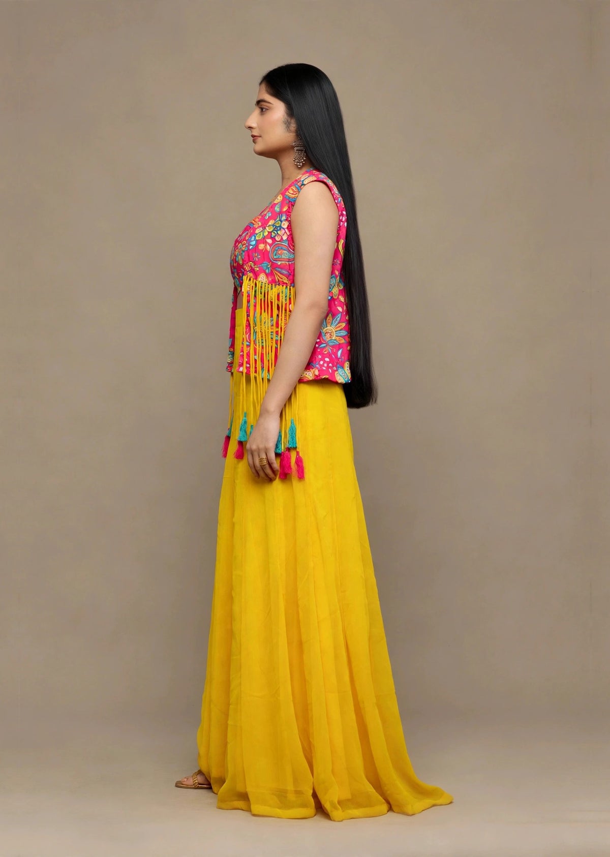 Mustard & Pink Lehenga