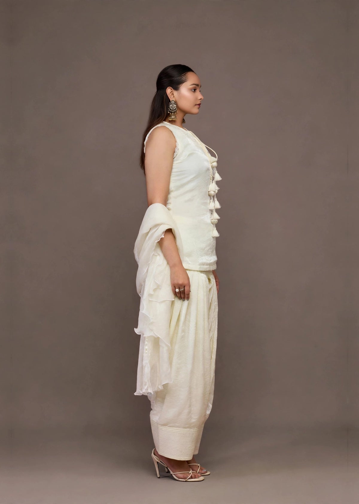 Ivory Tissue Kurta Set