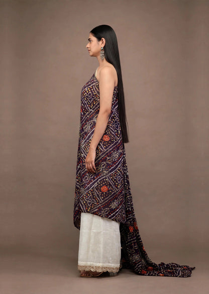 Navy Bandhani Set