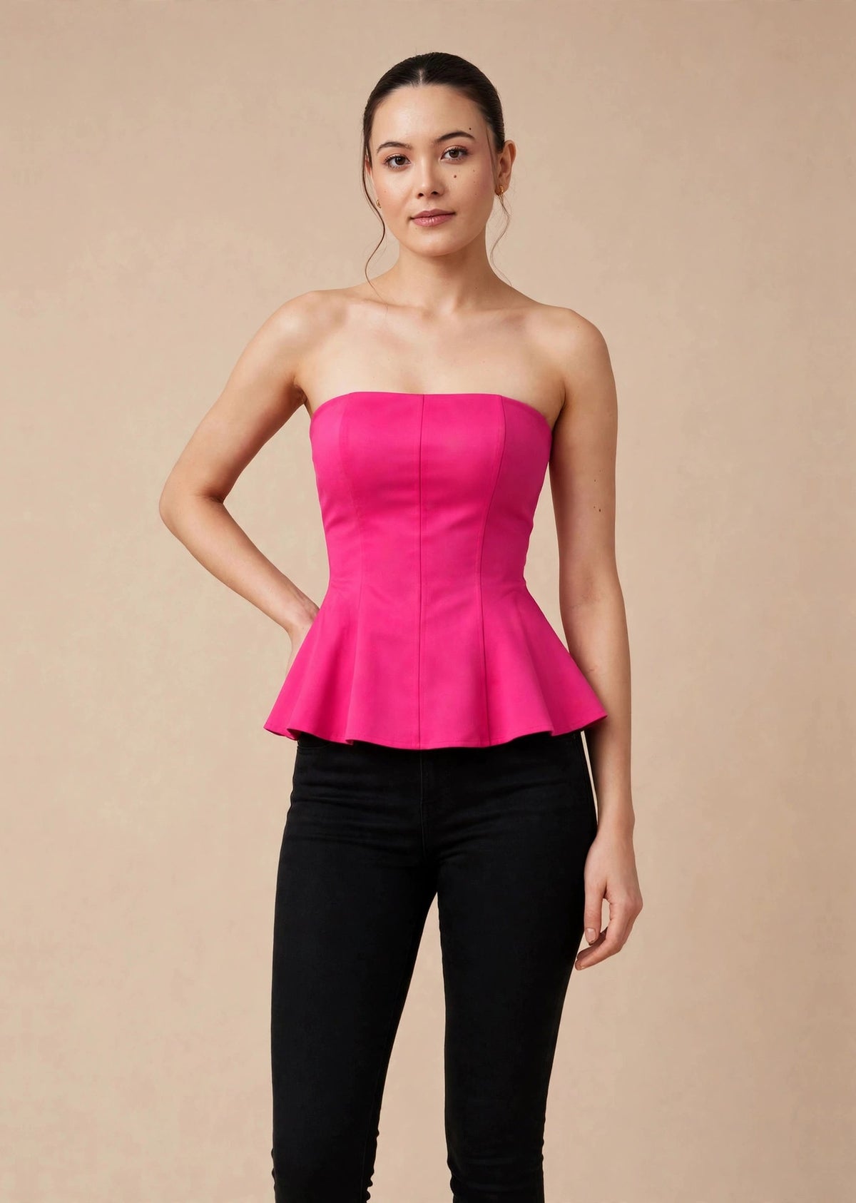 Midnight Rosé Peplum Top