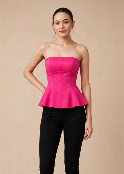 Midnight Rosé Peplum Top