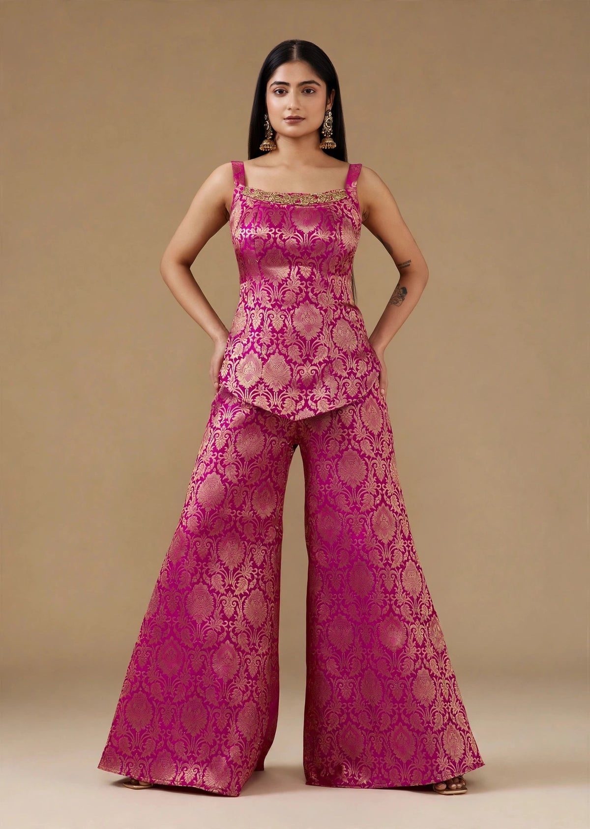Rani Pink Brocade Co-ord