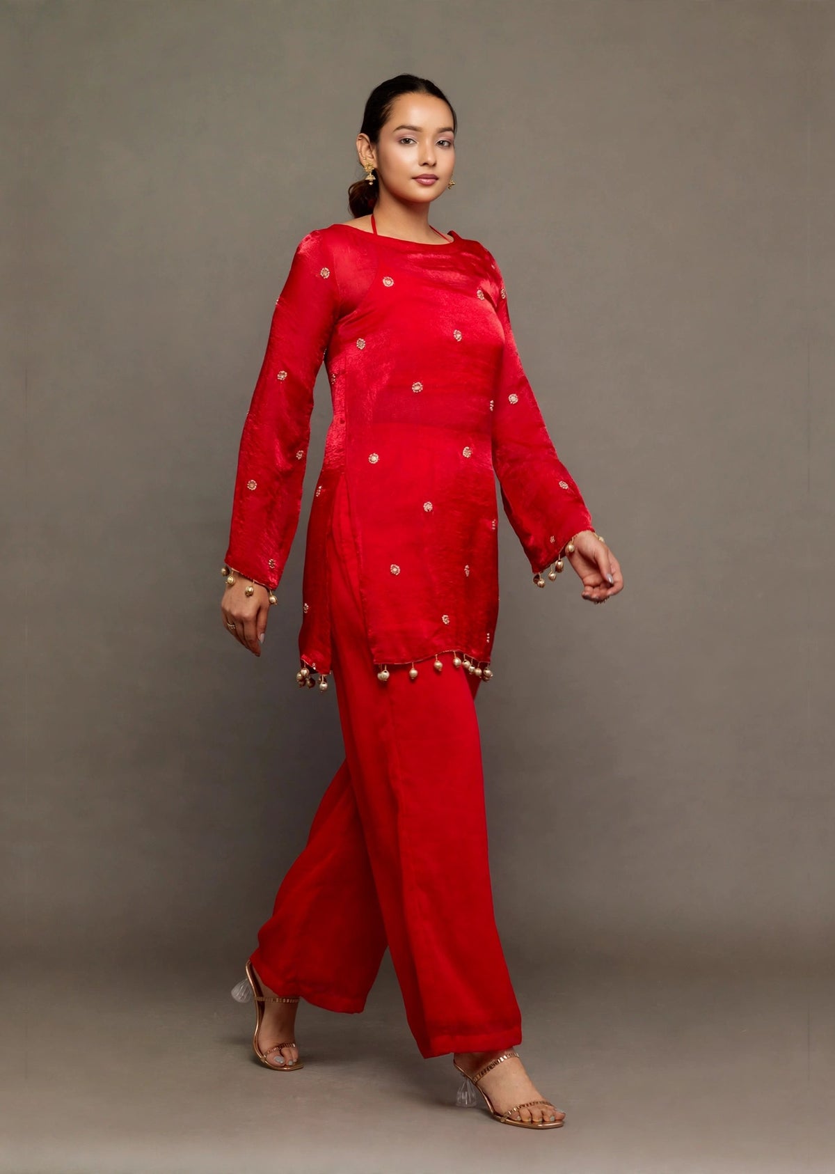 Ruby Red Embellished Set