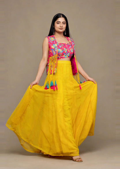 Mustard & Pink Lehenga