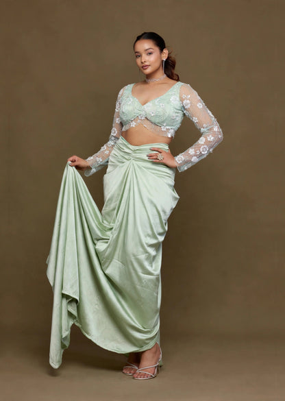 Mint Sequin Drape Set