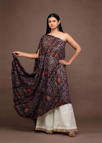 Navy Bandhani Set