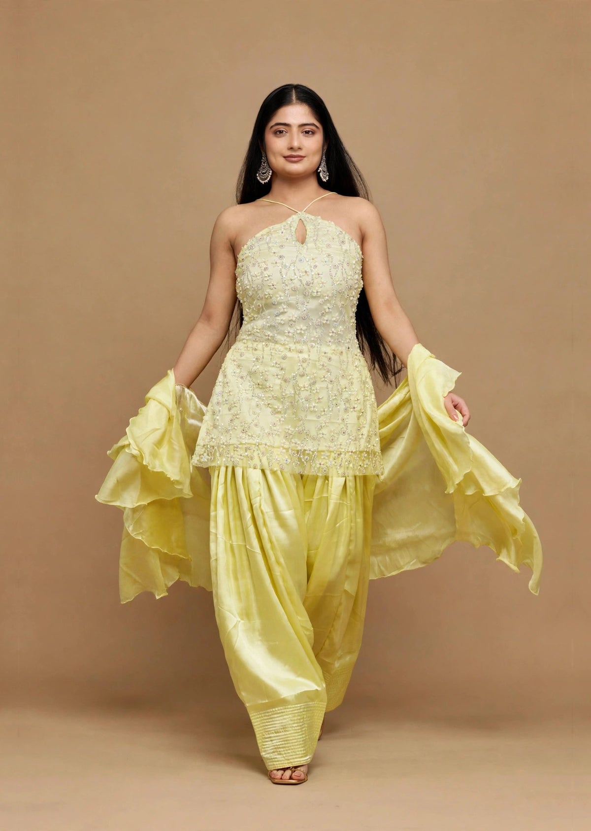Butter Yellow Halter Set
