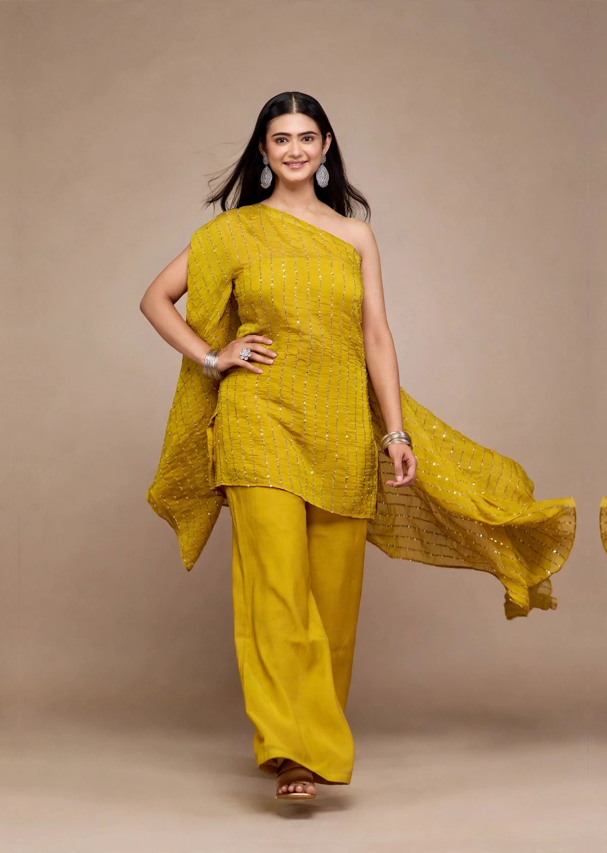 Mustard Sequin Set