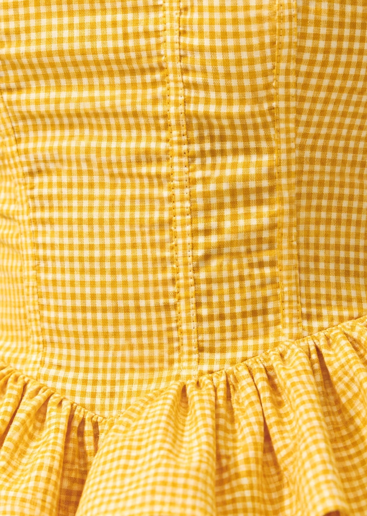 Yellow Ruffle Gingham Mini Dress