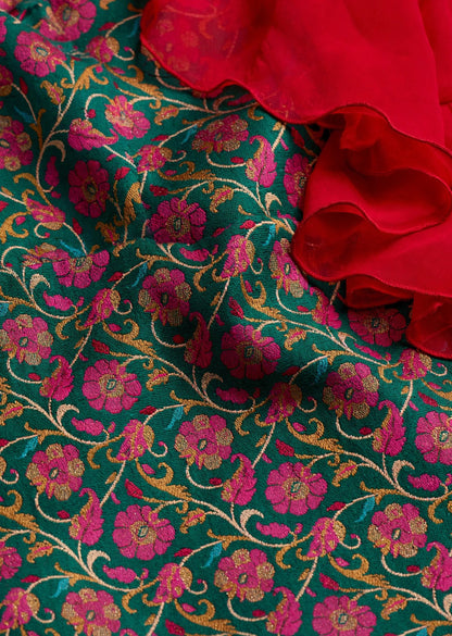 Emerald Brocade Peplum Set