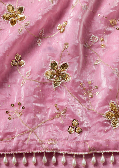 Pink Ruffle Kurti Set