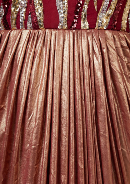 Rose Gold Draped Saree