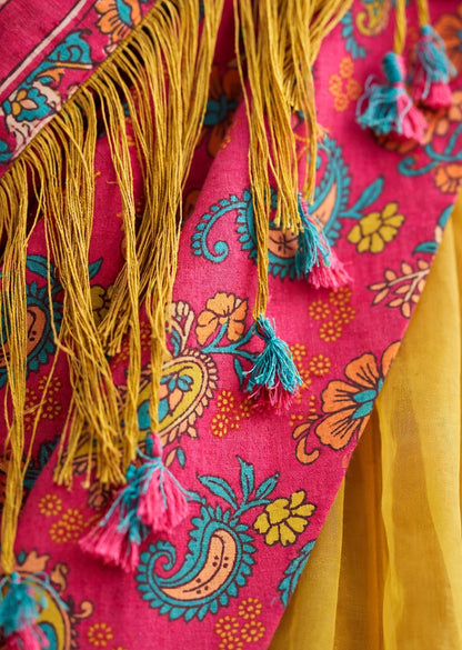 Mustard & Pink Lehenga