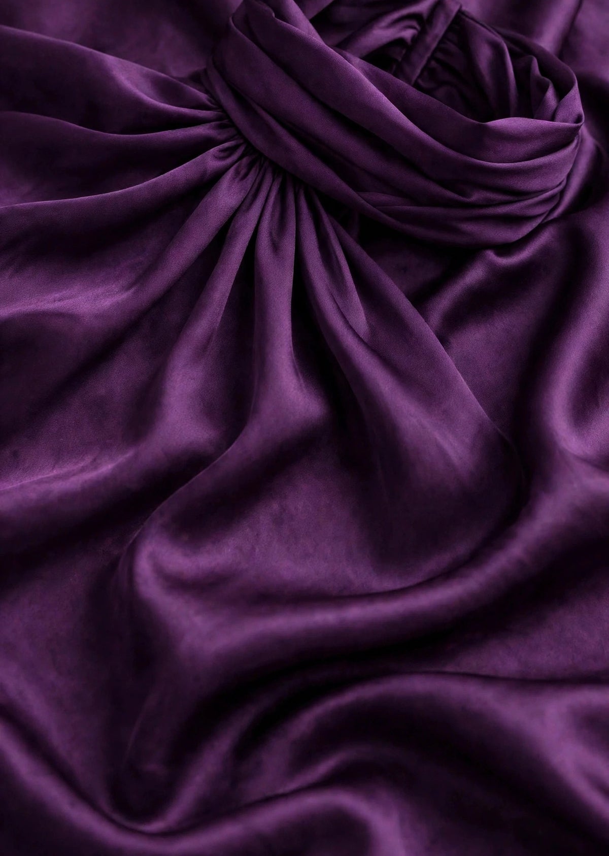 Purple Satin Halter Neck Scarf Drape Bodycon Mini Dress