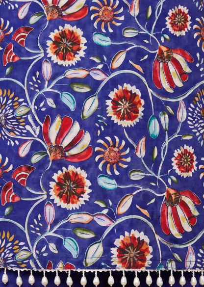 Blue Floral Kurti Set