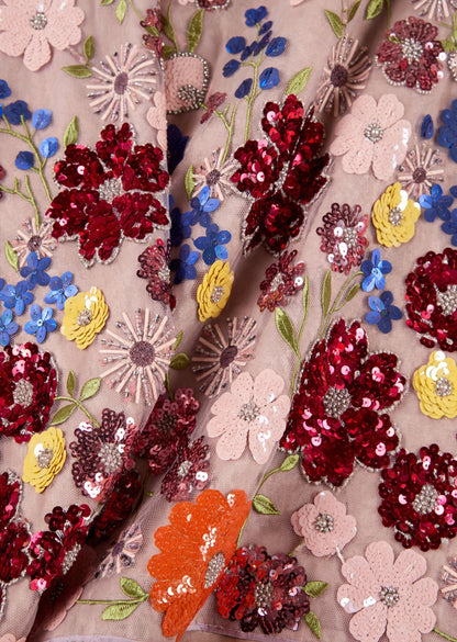 Grey Floral One-Shoulder Set