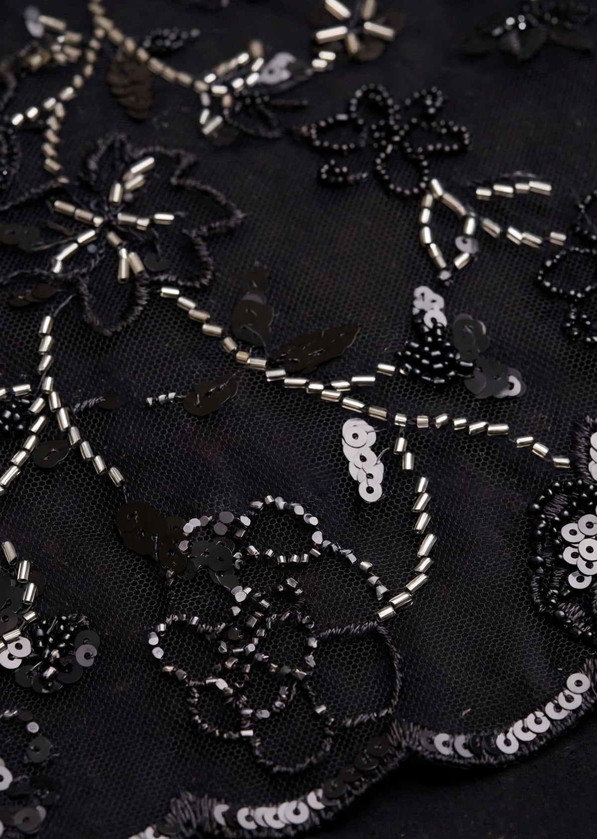 Black Sequin Tunic Set