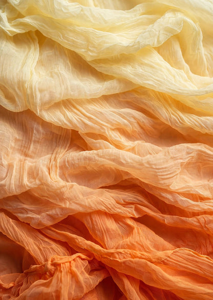 Butter Yellow & Sunset Orange Ombré Georgette Halter Neck Mini Dress